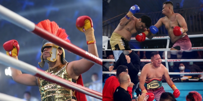 Dominating in 2 Rounds, 11 Photos of 'The Real Gladiator' Vicky Prasetyo Mastering the Boxing Match - Making Aldi Taher Run Away from the Ring and Surrender