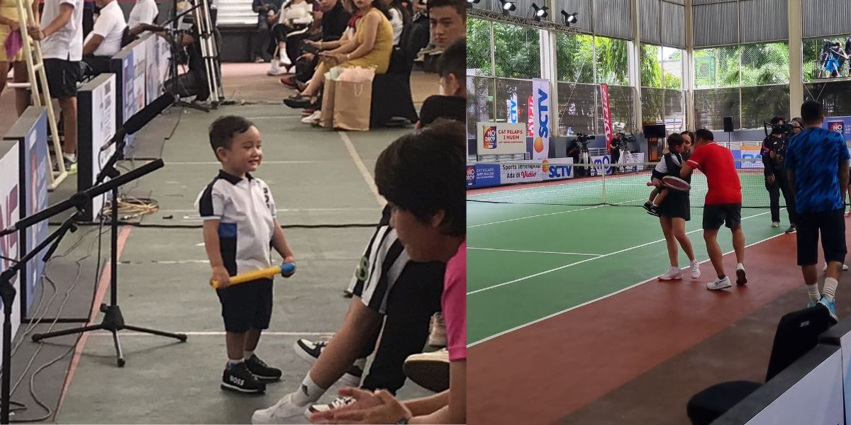 Adorable, 8 Photos of Cipung Joking with Rafathar When Raffi and Nagita Play Tennis