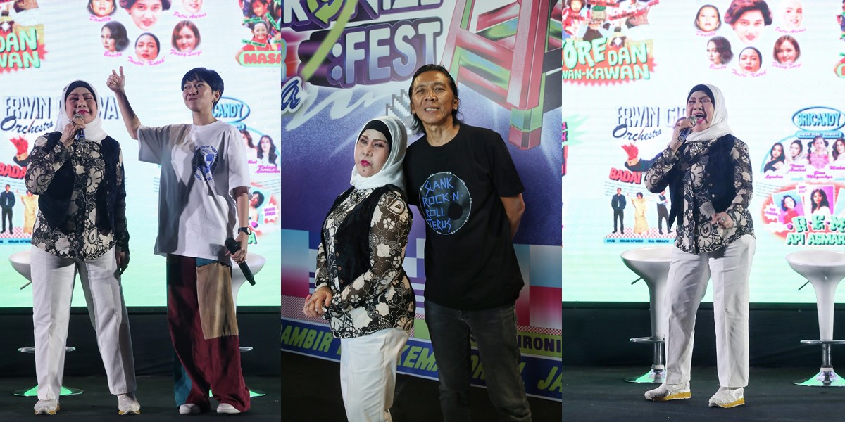 Festive! 10 Photos of Elvy Sukaesih Singing a Snippet of the Song 'Gula-Gula' in Front of Musicians from Various Genres