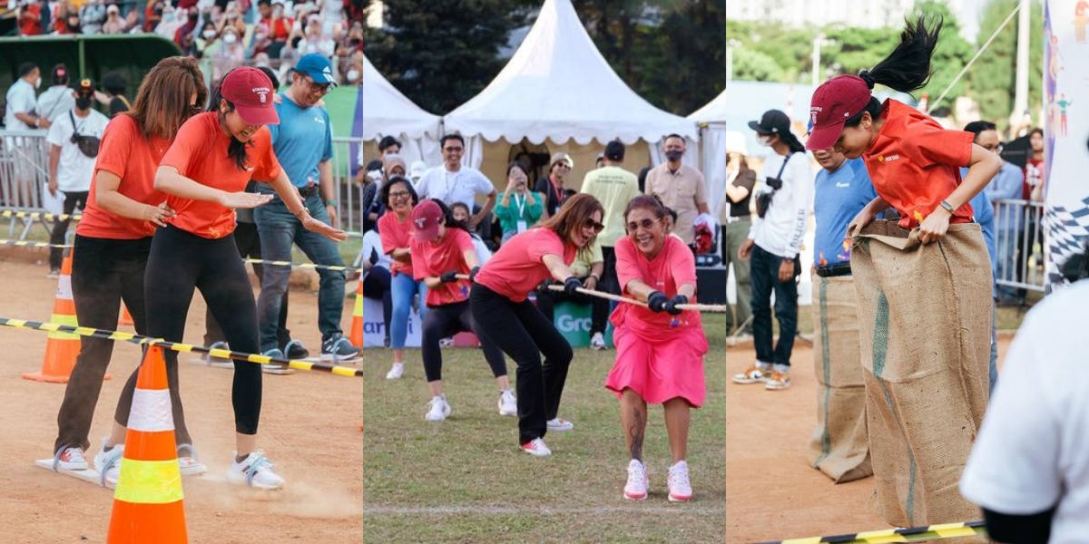 Enliven the August 17th Event, 8 Beautiful Portraits of Maudy Ayunda When Participating in Sack Race - Tug of War Success Makes Distracted