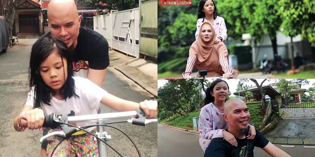Warm moments of Ahmad Dhani cycling together with Safeea and Mulan Jameela after being released from prison
