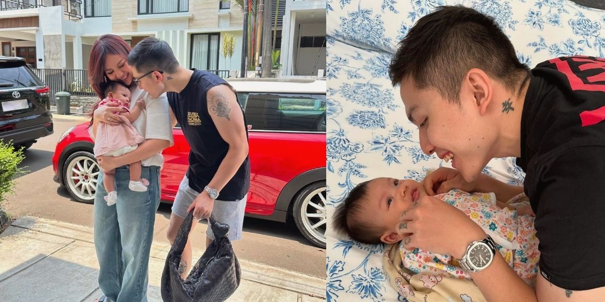 Sweet Moments! 8 Photos of Kenji Ganessha, Husband of Anggi Marito While Caring for Their Newborn Child