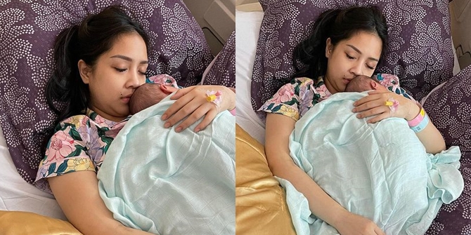 Sweet Moments of Mother & Child, Here's a Picture of Nagita Slavina Sleeping While Hugging Baby R: So Happy with the Arrival of the Long-Awaited Second Child