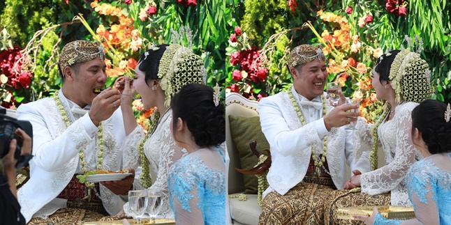 Moment Via Vallen and Chevra Yolandi Feed Each Other in the Klimah Dahar Procession, Full of Joy and Laughter