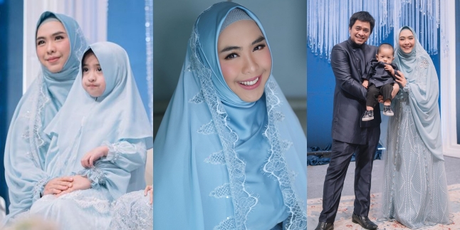Not Inferior Beautiful Than Her Sister, 9 Detailed Portraits of Oki Setiana Dewi's Appearance at Ria Ricis' Pengajian Event - Gracefully Wearing a Blue Uniform
