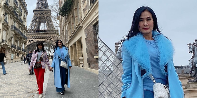 Not Making Noise About the Fashion Controversy, Here are 7 Photos of Iis Dahlia Vacationing in Paris with Her Daughter - Looking Stylish with Feather Coats