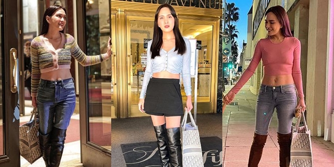 Radiate the Aura of a Teenage Girl, Here's a Series of Photos of Shandy Aulia Wearing a Crop Top to Show Off Her Slim Waist While on Vacation in America