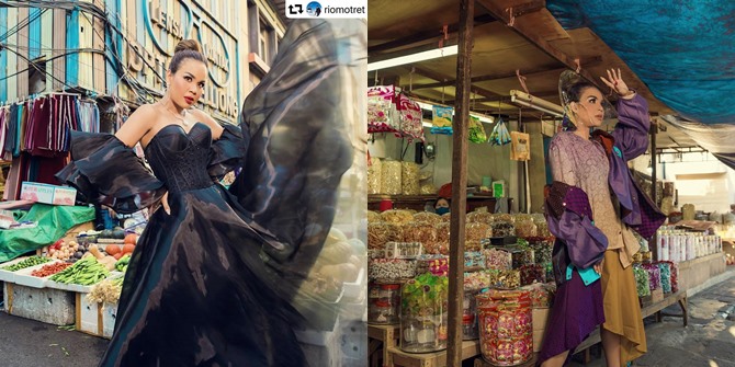 Melaney Ricardo's Photoshoot at the Market with a 1 Billion Rupiah Dress, Her Outfit is Crazy!