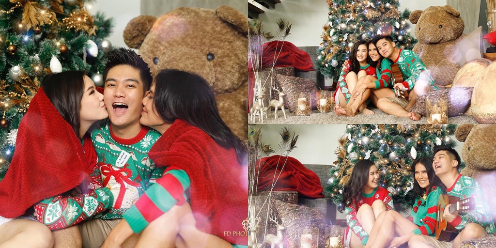 Christmas Photoshoot of Boy William & Karen, Together with Beloved Mom