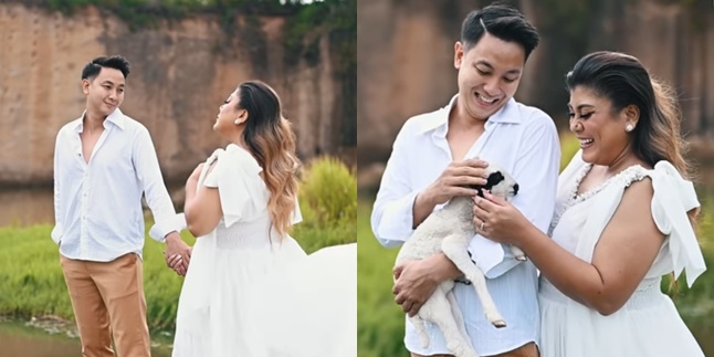 Prewedding Photoshoot of Regina Ivanova and Lucky Jayadi, Nature-themed - with Goats