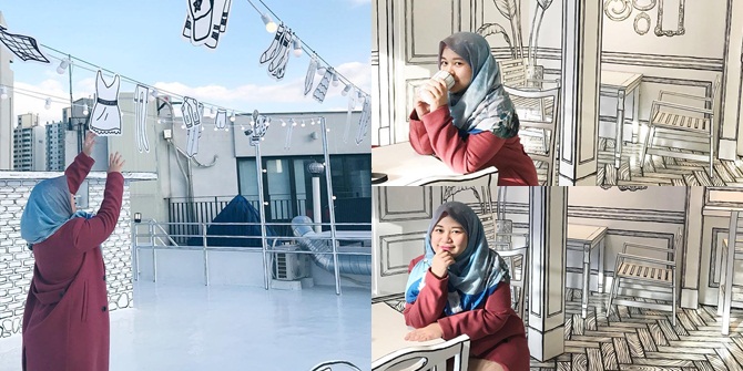 Going to Korea, Diera Bachir Visits a Unique Webtoon-themed Cafe