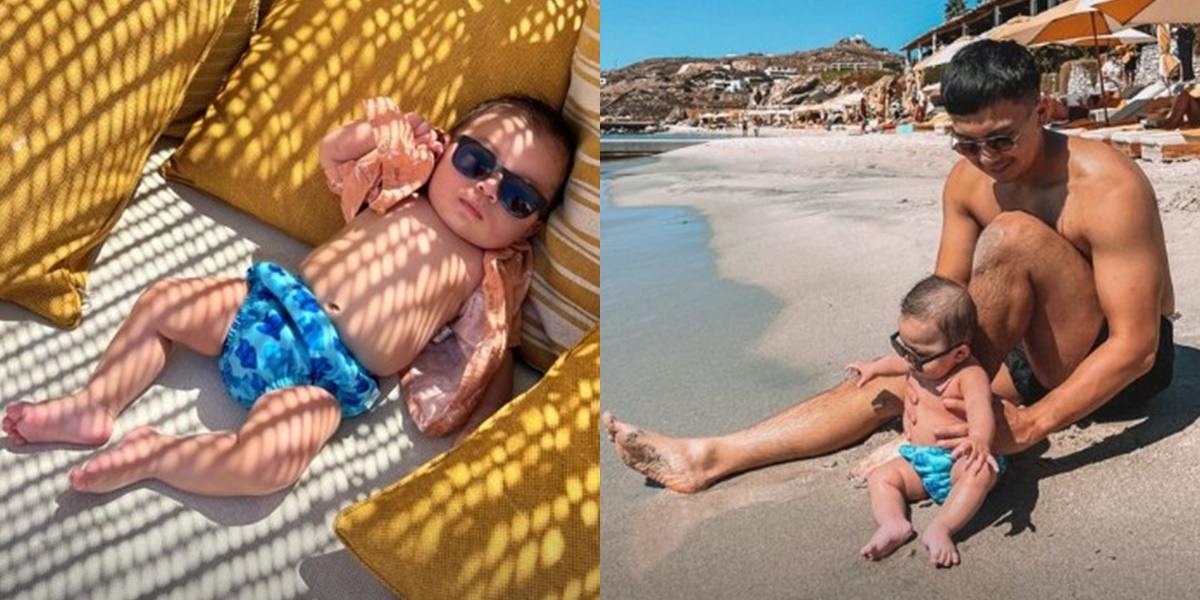 First Time at the Beach, 8 Adorable Photos of Baby Izz's Relaxed Sunbathing Style - So Happy Swimming with Nikita Willy