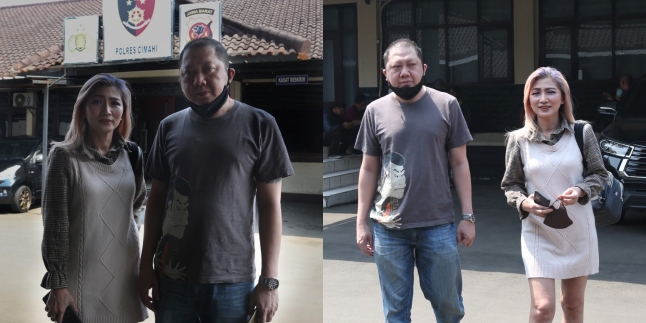 Portrait of Agnez Seto Visiting the Cimahi Police Station, Claiming to Have Been Confronted by Steni Mutiarasari, Saipul Jamil's Sister-in-Law