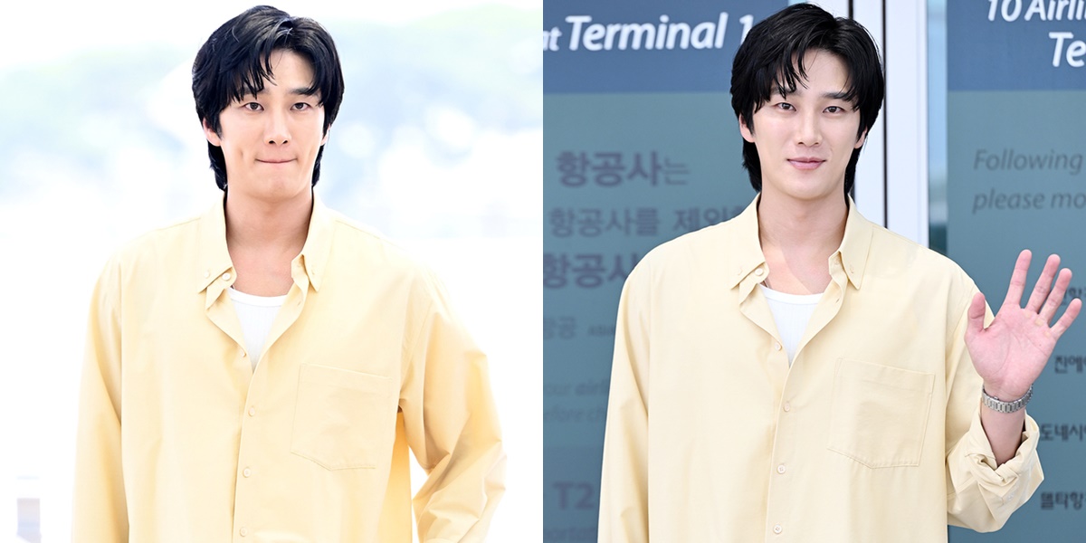 Ahn Bo Hyun's Portrait at the Airport Heading to Indonesia, Wearing Rolled-Up Yellow Shirt, Don't Miss It