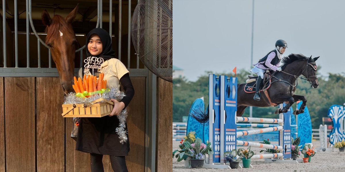 Portrait of Aisha Hakim, Daughter of Irfan Hakim, who Loves Horse Riding - Often Wins in Various Competitions