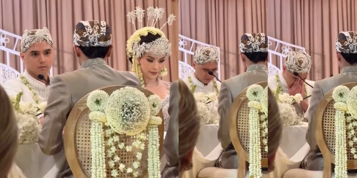 Portrait of Al Ghazali Crying Emotionally After Being Declared Officially Married to Alyssa Daguise