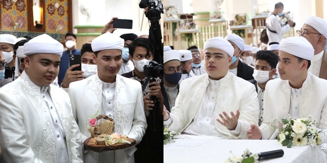 Portrait of Alvin Faiz Accompanying Ameer, His Younger Brother, During the Wedding Ceremony, Sharing Happiness Amidst Divorce