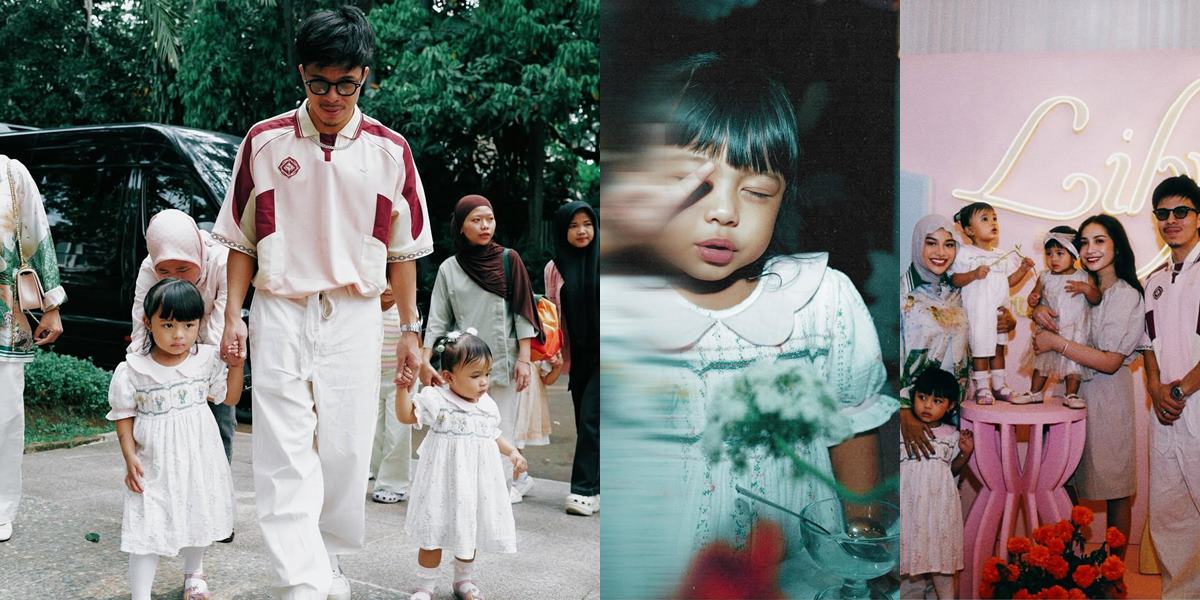 Portrait of Ameena and Azzura, Aurel-Atta's Children, at Lily's Birthday Party, Raffi-Gigi's Child, Wearing Classic Dresses Like Dolls