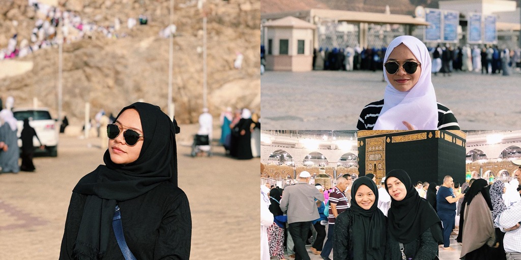 Portrait of Amel Carla During Umrah, Beautiful Wearing Hijab