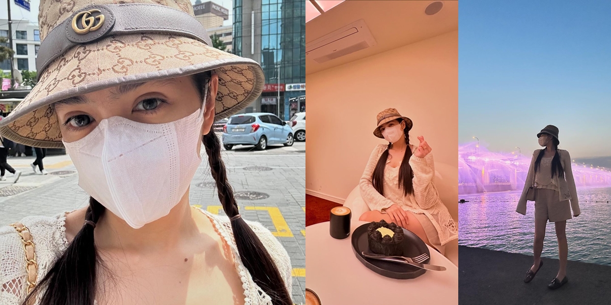 Portrait of Angel Karamoy Still Covering Her Face After Plastic Surgery, Traveling in Korea While Waiting for Recovery