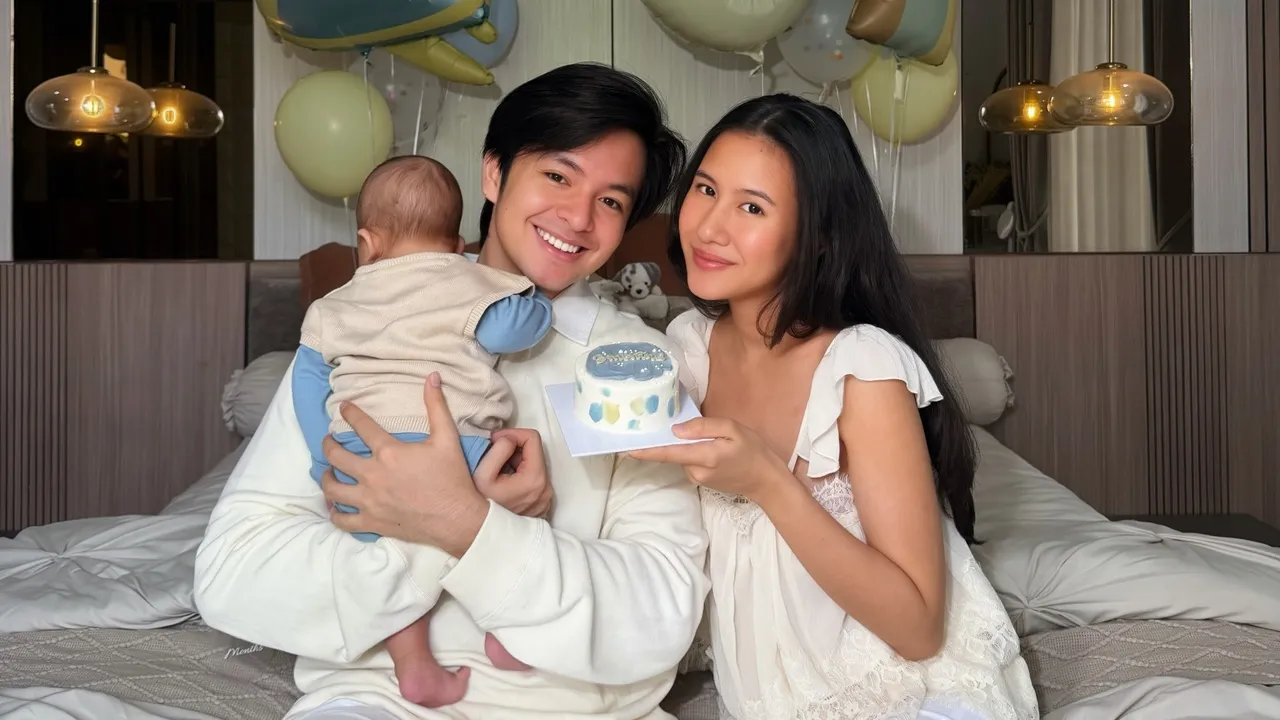 Potret Angga Yunanda dan Shenina Rayakan 3 Bulan Usia Anak, Tutupi Wajah Bayi