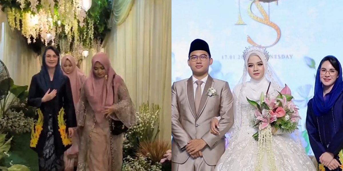 Portrait of Arumi Bachsin Attending Ning Ayu Chasna's Wedding Without Her Husband, Popular When Invited to Take Photos Together