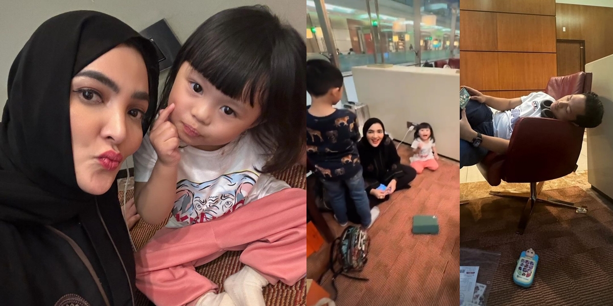 Snapshot of Ashanty Trapped at Dubai Airport for 10 Hours Due to Flooding, Ameena Remains Happy