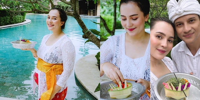 Potret Babybump Lidi Brugman Getting Bigger, Beautiful in Balinese Dress - Happiness Can Make Canang