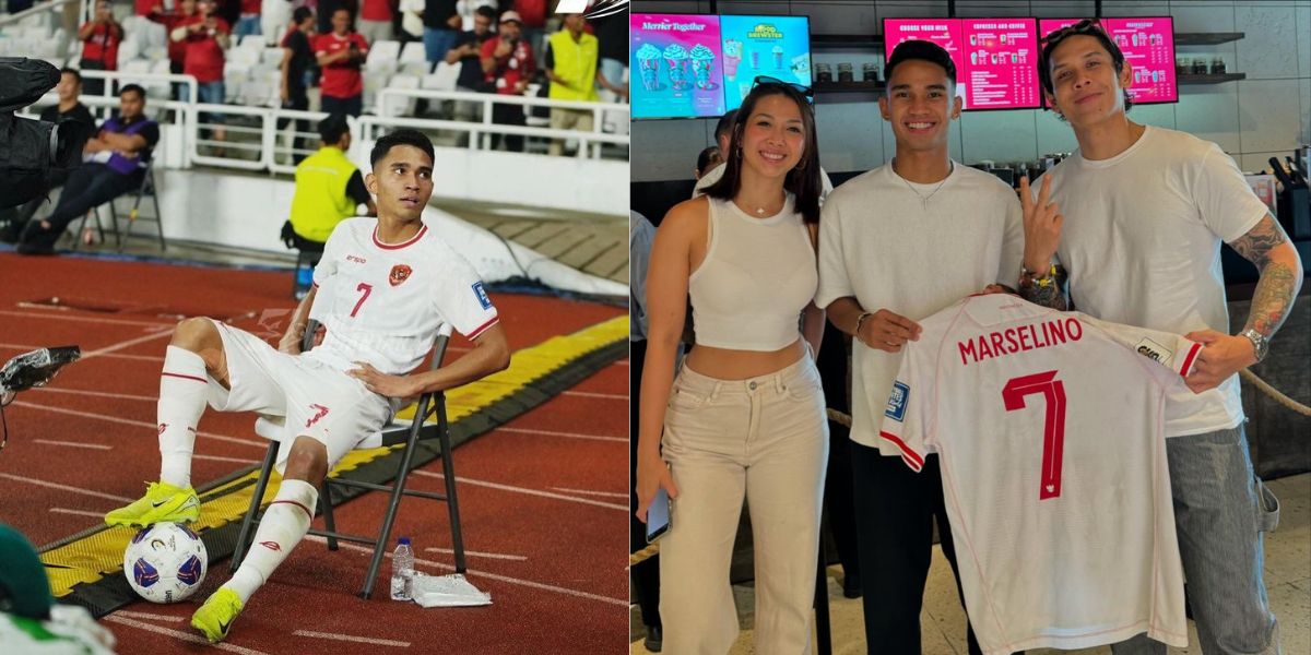 Happy Portrait of Ganindra Bimo Receiving Marselino's Jersey After Scoring 2-0 During the Indonesia National Team Vs Saudi Arabia Match