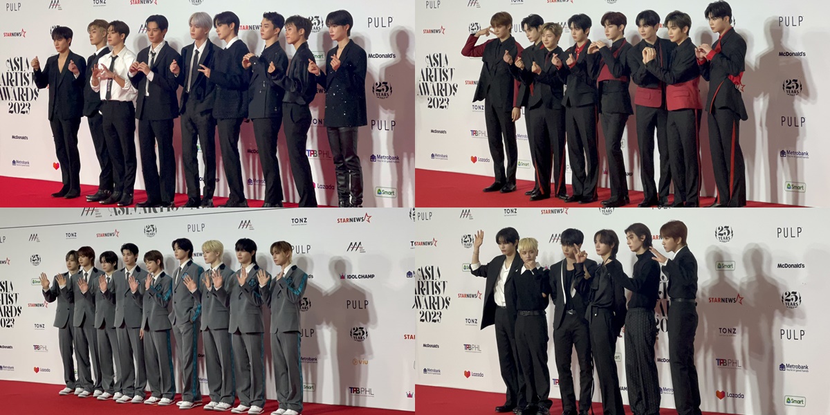 Portrait of K-Pop Boygroup on the Red Carpet of Asia Artist Awards 2023, SEVENTEEN Represented by BSS - ZB1 is Also There