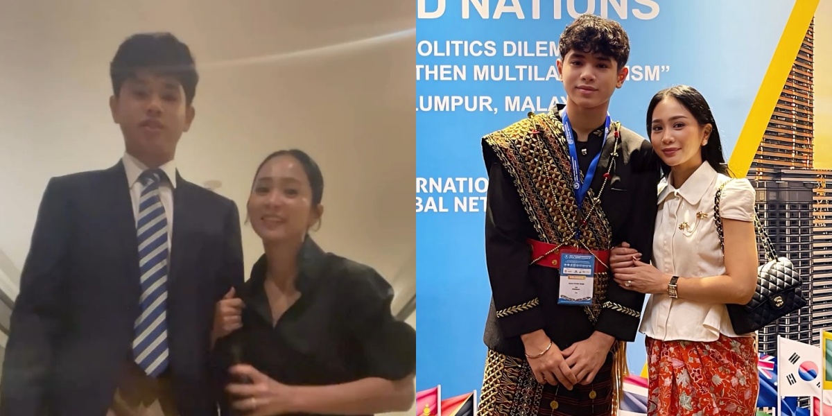 Portrait of Bunga Zainal Accompanying Her Eldest Child Competing in Malaysia, Promising to Support Until Success - Handsome Face Captures Attention