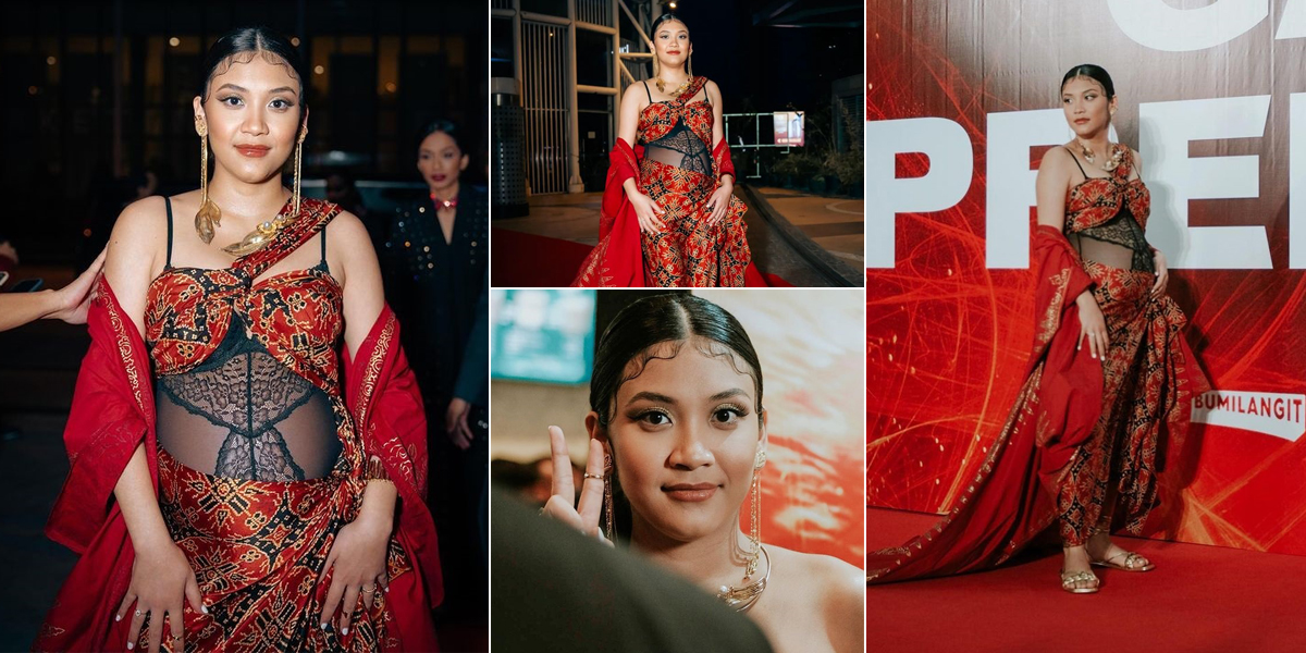 Portrait of Canti Tachril, Adipati Dolken's Wife, Wearing Transparent Dress at the Gala Premiere of the Film 'SRI ASIH', Her Baby Bump Becomes the Highlight