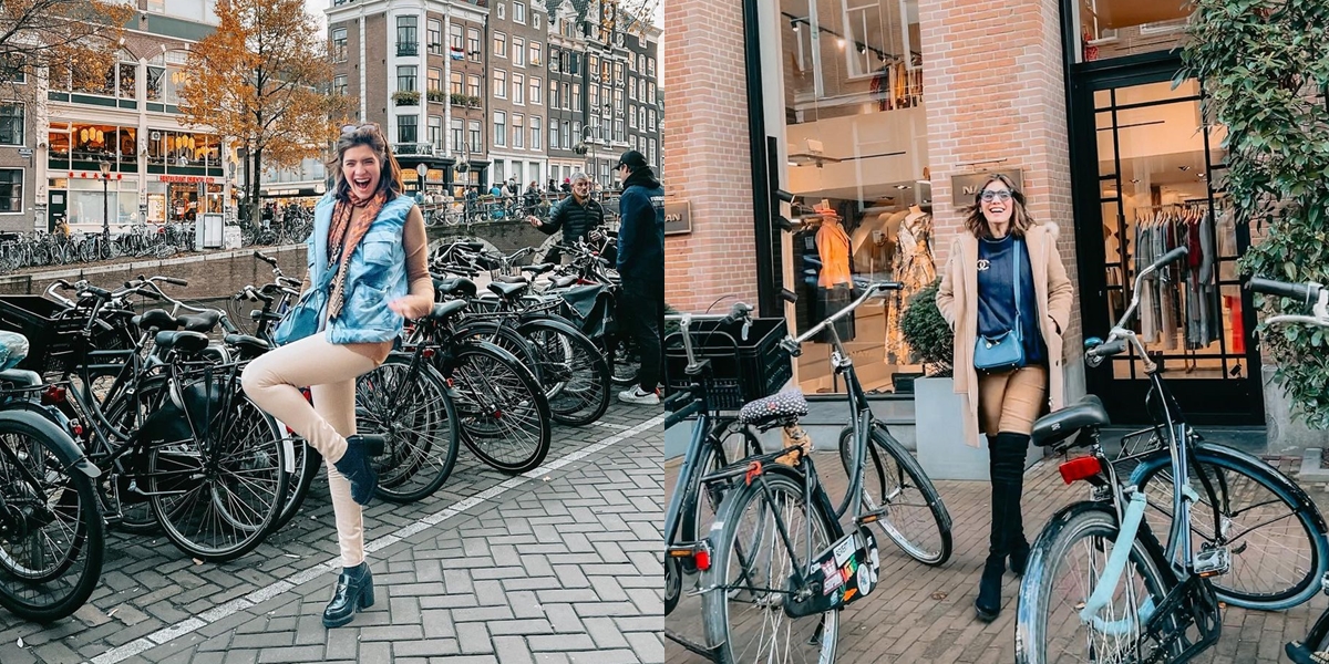 Portrait of Carissa Putri Enjoying Vacation in Amsterdam, Beautiful and Slimmer - Showing Off Long Legs