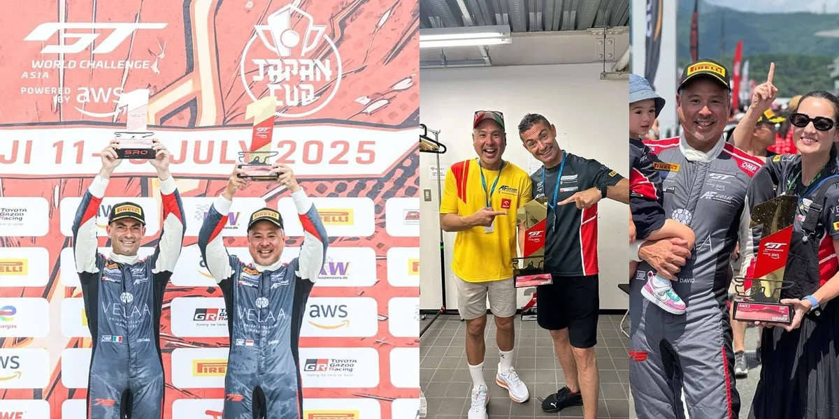 Portrait of David Tjipto Winning the GT World Challenge Asia in Japan, Julie Estelle Always Accompanies