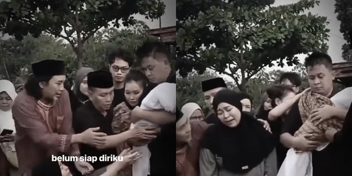 Portrait of the Moment When Ayu Ting Ting's Younger Sister Faints at Her Child's Funeral, Crying Heartbreakingly After Losing Her Son