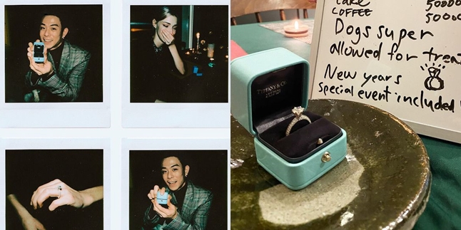 Portrait of the Moment Rapper Beenzino Proposes to His Beautiful Girlfriend Stefanie Michova with a Diamond Ring Worth Rp 900 Million