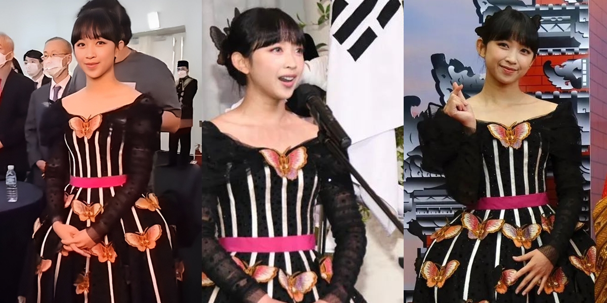 Potret Dita Karang SECRET NUMBER Nyanyikan 'Indonesia Raya' di KBRI Seoul, Cantik Bak Princess Pakai Gaun Batik