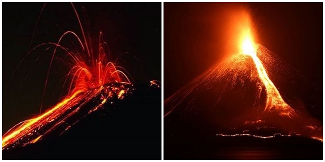 Portrait of Anak Krakatau Eruption at Night, Beautiful yet Terrifying