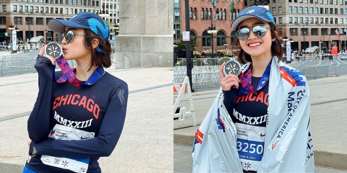 Portrait of Febby Rastanty Participating in a 42 Kilometer Marathon in Chicago, Admits to Having Cramps in Both Calves - But Managed to Finish!