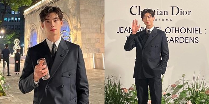 Handsome Portrait of Cha Eun Woo Attending Christian Dior Event, Exuding  Prince Charming Aura in Suit