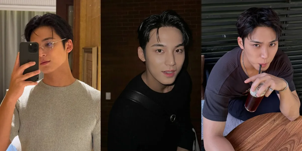 Handsome Portrait of Mingyu SEVENTEEN Showing His Forehead, Mom's Favorite Hairstyle