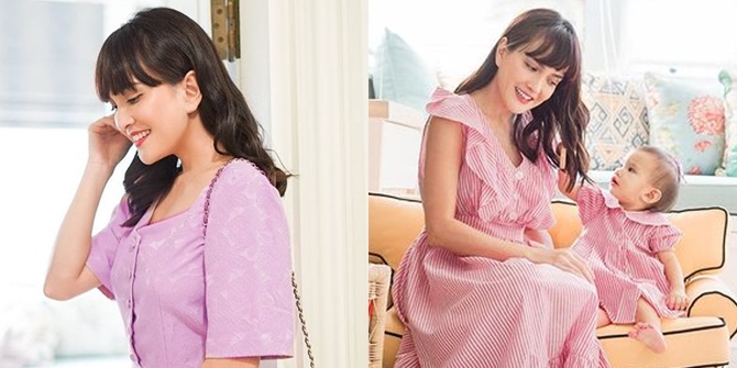 Portrait of Shandy Aulia's New Style Like a Doll with Bangs and Pastel Dress, Looks Like Baby Claire's Sister!