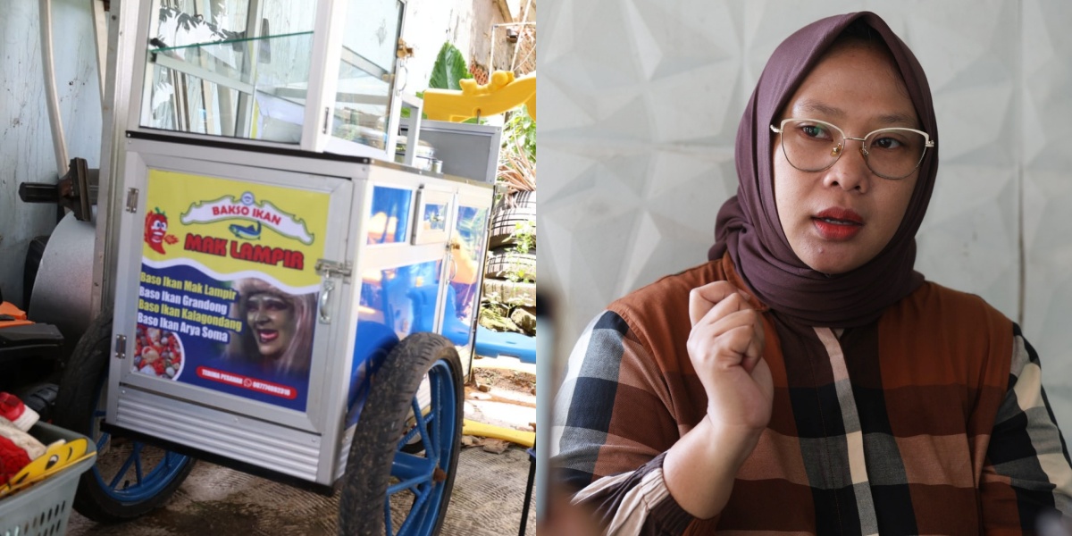 Portrait of the Fish Meatball Cart 'Mak Lampir' Sandy Permana, His Wife Ready to Carry Out the Late Husband's Mandate