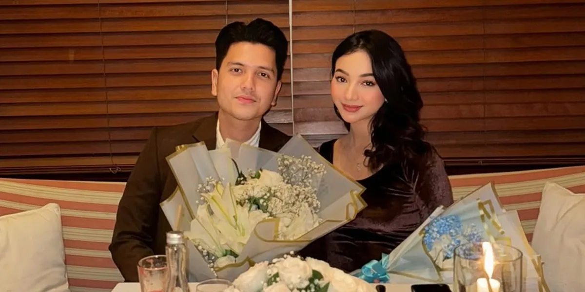 Portrait of Glenca Chysara Celebrating Wedding Anniversary, Romantic Dinner with Husband