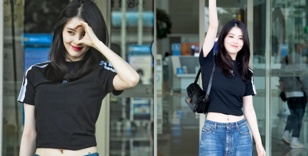 Portrait of Han So Hee Wearing a Crop Top to Show off Waist Tattoo, Rarely Shown - Hidden During Drama Filming