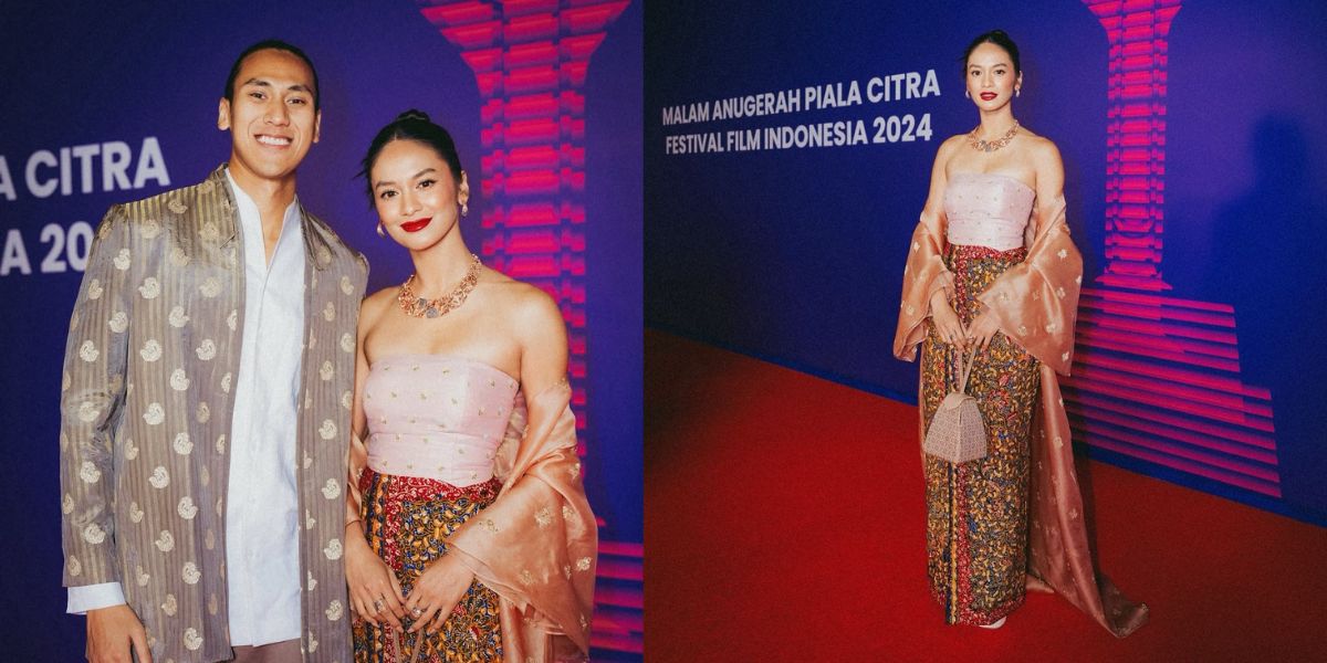 Portrait of Hana Malasan, Sean Gelael's Girlfriend, on the Red Carpet of FFI 2024, Perfectly Beautiful