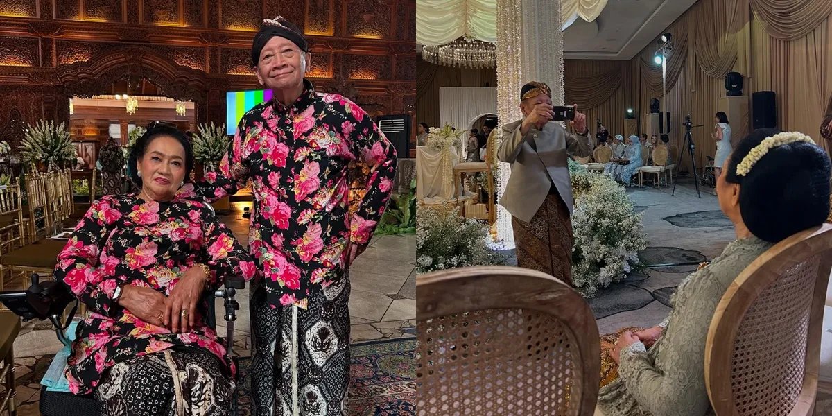 Portrait of Harjono Sigit and Kusthini, Maia Estianty's Parents, at Al Ghazali's Wedding, Still a Loving Husband at Age 86