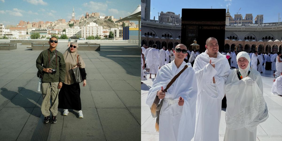 Portrait of Iqbaal Ramadhan Performing Umrah, Appearing with a Bald Head