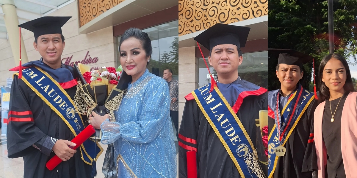 Portrait of Iqbal Ramadhan, Son of Machica Mochtar and Moerdiono, Graduates with a Master's Degree, Graduating with Cum Laude Honors