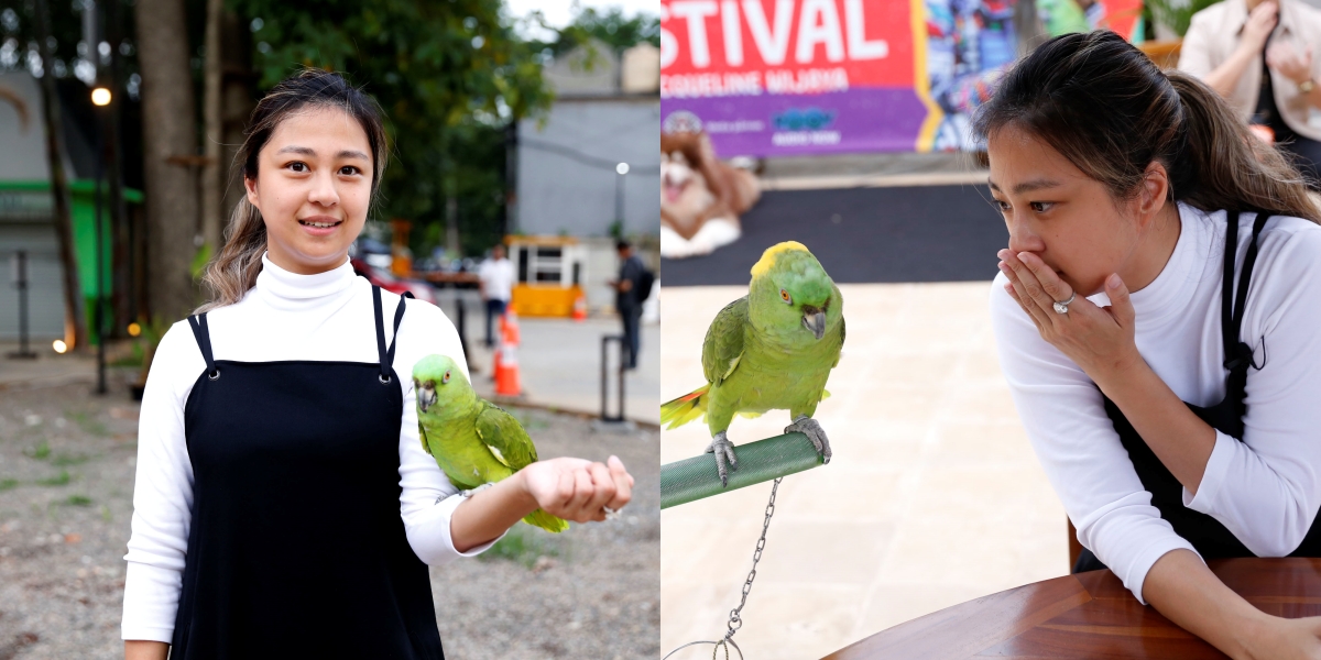 Portrait of Jacqueline Wijaya, a Celebgram and TikToker who went viral because of her content of taking care of dozens of birds